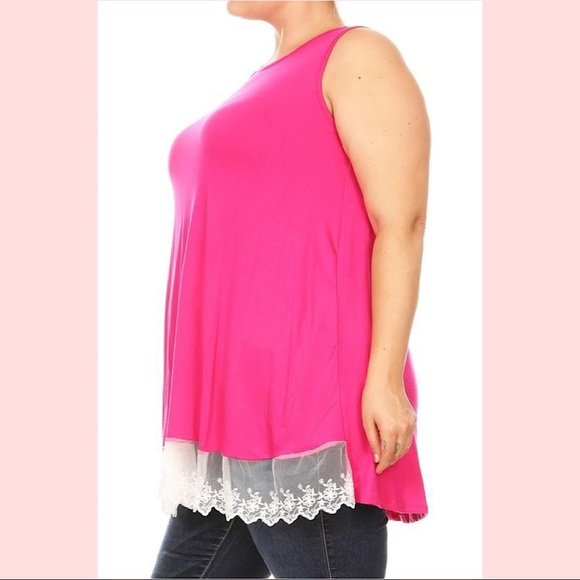 curvy plus Hot Pink sleeveless - Picture 2 of 5